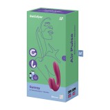 Вибратор с вакуумным стимулятором Satisfyer Sunray, ягодный