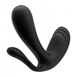 Satisfyer Top Secret+ анально-вагинальный вибромассажер со стимулятором клитора, чёрный