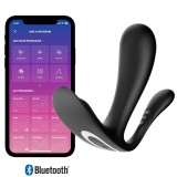 Satisfyer Top Secret+ анально-вагинальный вибромассажер со стимулятором клитора, чёрный