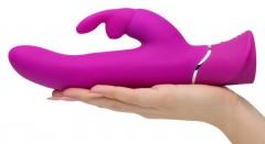 Лиловый вибратор Curve Thrusting Rechargeable Rabbit Vibrator (24.1, Ø 4.1 см)