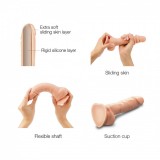 Фаллоимитатор Strap-On-Me Sliding Skin Realistic Dildo, телесный L (14.2, Ø 4.1 см)