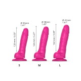 Фаллоимитатор Strap-On-Me Sliding Skin Realistic Dildo, фуксия M (13.4, Ø 3.8 см)