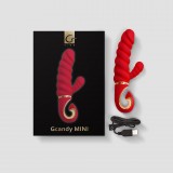 Gvibe Gcandy Mini Витой вибратор с клиторальным стимулятором, красный (19, Ø 3.7 см)