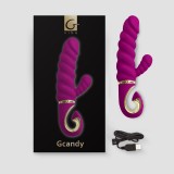 Gvibe Gcandy Витой вибратор с клиторальным стимулятором, фиолетовый (22, Ø 3.5 см)