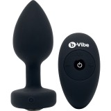 Вибрирующая втулка Vibrating Jewel Plug M/L, чёрная (10.5, Ø 4 см)