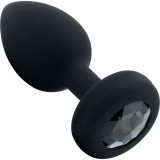 Вибрирующая втулка Vibrating Jewel Plug M/L, чёрная (10.5, Ø 4 см)
