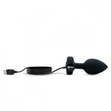 Вибрирующая втулка Vibrating Jewel Plug M/L, чёрная (10.5, Ø 4 см)