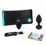 Вибрирующая втулка Vibrating Jewel Plug M/L, чёрная (10.5, Ø 4 см)