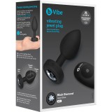 Вибрирующая втулка Vibrating Jewel Plug M/L, чёрная (10.5, Ø 4 см)