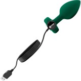 Вибрирующая втулка Vibrating Jewel Plug M/L, зелёная (10.5, Ø 4 см)