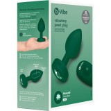 Вибрирующая втулка Vibrating Jewel Plug M/L, зелёная (10.5, Ø 4 см)