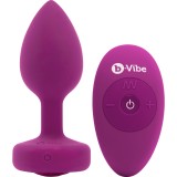 Вибрирующая втулка Vibrating Jewel Plug S/M, фуксия (9.8, Ø 3.7 см)