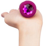 Вибрирующая втулка Vibrating Jewel Plug S/M, фуксия (9.8, Ø 3.7 см)