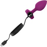 Вибрирующая втулка Vibrating Jewel Plug S/M, фуксия (9.8, Ø 3.7 см)