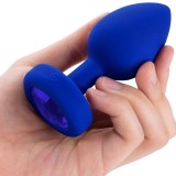 Вибрирующая втулка Vibrating Jewel Plug L/XL, синяя (11.1, Ø 4.5 см)