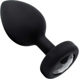 Вибрирующая втулка Vibrating Jewel Plug XXL, черная (11.8, Ø 5 см)