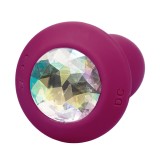 Анальная пробка с кристаллом и вибрацией Power Gem, фиолетовая (9.5, Ø 3.3 см)