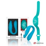 Вибратор для пар с пультом-часами Weatwatch Dual Pleasure Vibe, голубой-зеленый