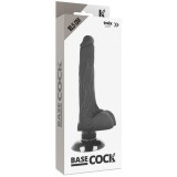 Вибратор на присоске Basecock Realistic Vibrator 2in1, чёрный (18.5, Ø 4 см)