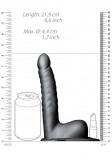 Страпон-фаллопротез Ribbed Hollow Strap-on with Balls 8'', серый (21.9, Ø 4.4 см)