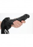 Фаллопротез Hollow Strap-on with Balls - 7'', чёрный (23.2, Ø 4.7 см)