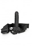 Фаллопротез Hollow Strap-on with Balls - 7'', чёрный (23.2, Ø 4.7 см)