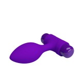 Анальная пробка с мощной вибрацией PrettyLove Vibra Butt Plug, фиолетолвая (8.6, Ø 2.7 см)