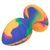 Анальная пробка из силикона CHEEKY LRG SWIRL TIE-DYE PLUG (9, Ø 4.5 см)