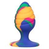 Анальная пробка из силикона CHEEKY MED SWIRL TIE-DYE PLUG (7.5, Ø 3.3 см)