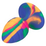 Анальная пробка из силикона CHEEKY MED SWIRL TIE-DYE PLUG (7.5, Ø 3.3 см)