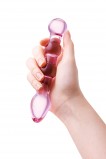 Двусторонний фаллоимитатор Sexus Glass, стекло, розовый (18, Ø 3.5 см)