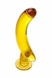 Нереалистичный фаллоимитатор Sexus Glass, желтый (17.5, Ø 2.5 см)