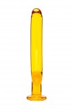 Нереалистичный фаллоимитатор Sexus Glass, желтый (17.5, Ø 2.5 см)