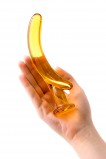 Нереалистичный фаллоимитатор Sexus Glass, желтый (17.5, Ø 2.5 см)