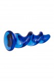 Анальная спиралевидная втулка Sexus Glass, синяя (12, Ø 3.5 см)