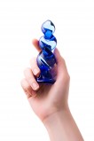 Анальная спиралевидная втулка Sexus Glass, синяя (12, Ø 3.5 см)