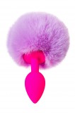 Анальная втулка с хвостом ToDo by Toyfa Sweet bunny, розовая с сиреневым (13, Ø 2.8 см)