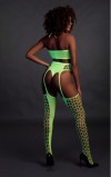 Топ с чулками и трусами Two Piece with Crop Top and Stockings - Green (размер XS/XL)