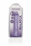 Фаллоимитатор реалистик REALROCK CRYSTAL CLEAR, фиолетовый (22, Ø 4 см)