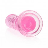 Фаллоимитатор реалистик REALROCK CRYSTAL CLEAR, розовый (22, Ø 4 см)