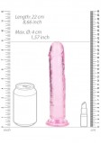 Фаллоимитатор реалистик REALROCK CRYSTAL CLEAR, розовый (22, Ø 4 см)