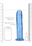 Фаллоимитатор реалистик REALROCK CRYSTAL CLEAR, синий (25, Ø 4.5 см)