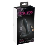 Вибратор XouXou E-Stim G&P-Spot черный с электростимуляцией (12.3, Ø 3.3 см)