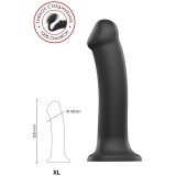 Фаллоимитатор Strap-On-Me Dildo Dual Density Semi-Realistic гнущийся, черный (XL - 20, Ø 4.5 см)