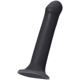 Фаллоимитатор Strap-On-Me Dildo Dual Density Semi-Realistic гнущийся, черный (L - 19, Ø 3.7 см)