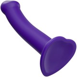 Фаллоимитатор Strap-On-Me Dildo Dual Density Semi-Realistic гнущийся, фиолетовый (L - 19, Ø 3.7 см)