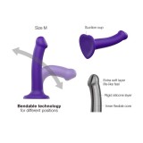 Фаллоимитатор Strap-On-Me Dildo Dual Density Semi-Realistic гнущийся, фиолетовый (M - 18, Ø 3.3 см)