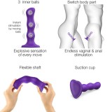 Фаллоимитатор Strap-On-Me Dildo Geisha Ball фиолетовый (M - 16.5, Ø 3.6 см)