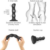 Фаллоимитатор Strap-On-Me Dildo Geisha Ball черный (M - 16.5, Ø 3.6 см)