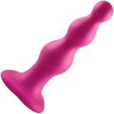 Фаллоимитатор Strap-On-Me Dildo Plug Beads Framboise металлик (L - 16, Ø 4.6 см)